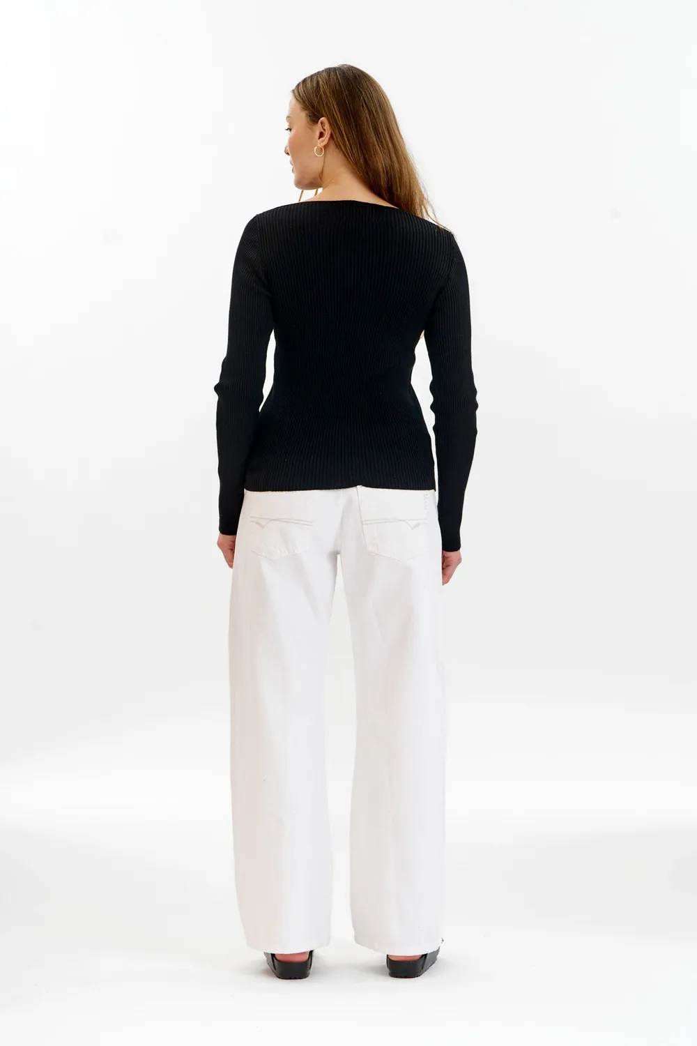 Komodo Wasabi Rippen-Top Schwarz Bio-Baumwolle