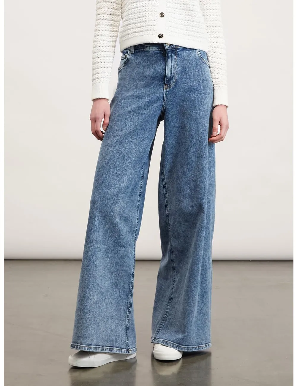 Motivi Palazzo-Jeans Denim mittelblau Five-Pocket