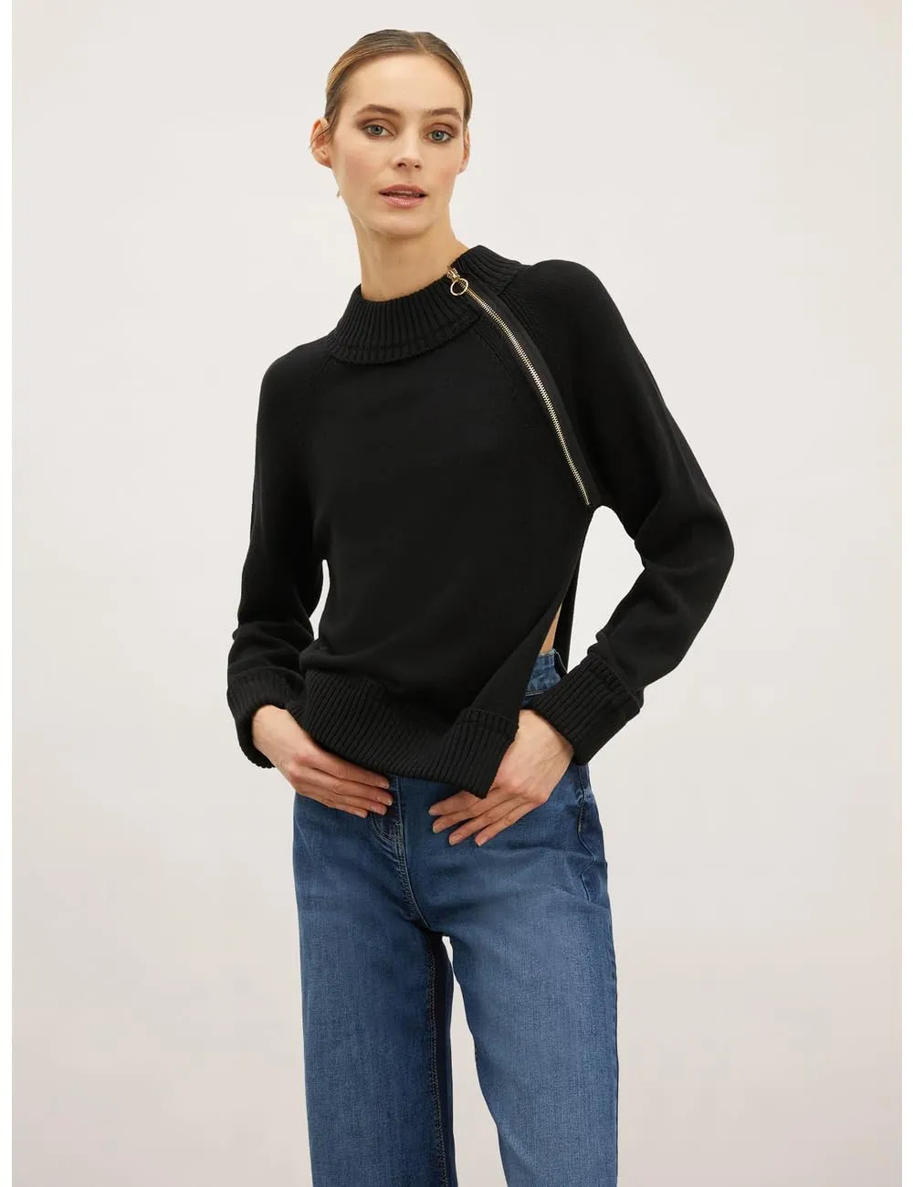 Motivi Pullover hoher Kragen Reissverschluss
