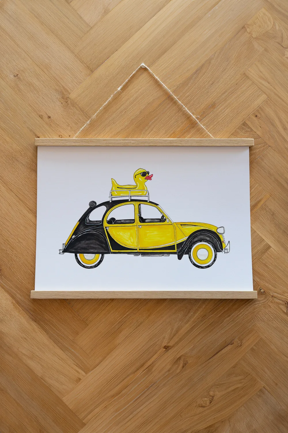 LAKOR Rubberduck on Wheels Poster White 250g Papier