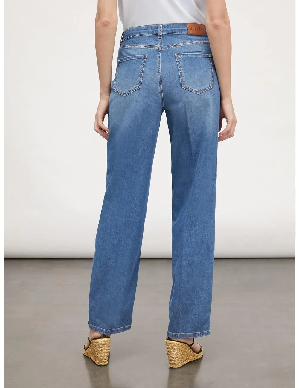 Motivi Jeans Damen Wide Fit mit Bügelfalte