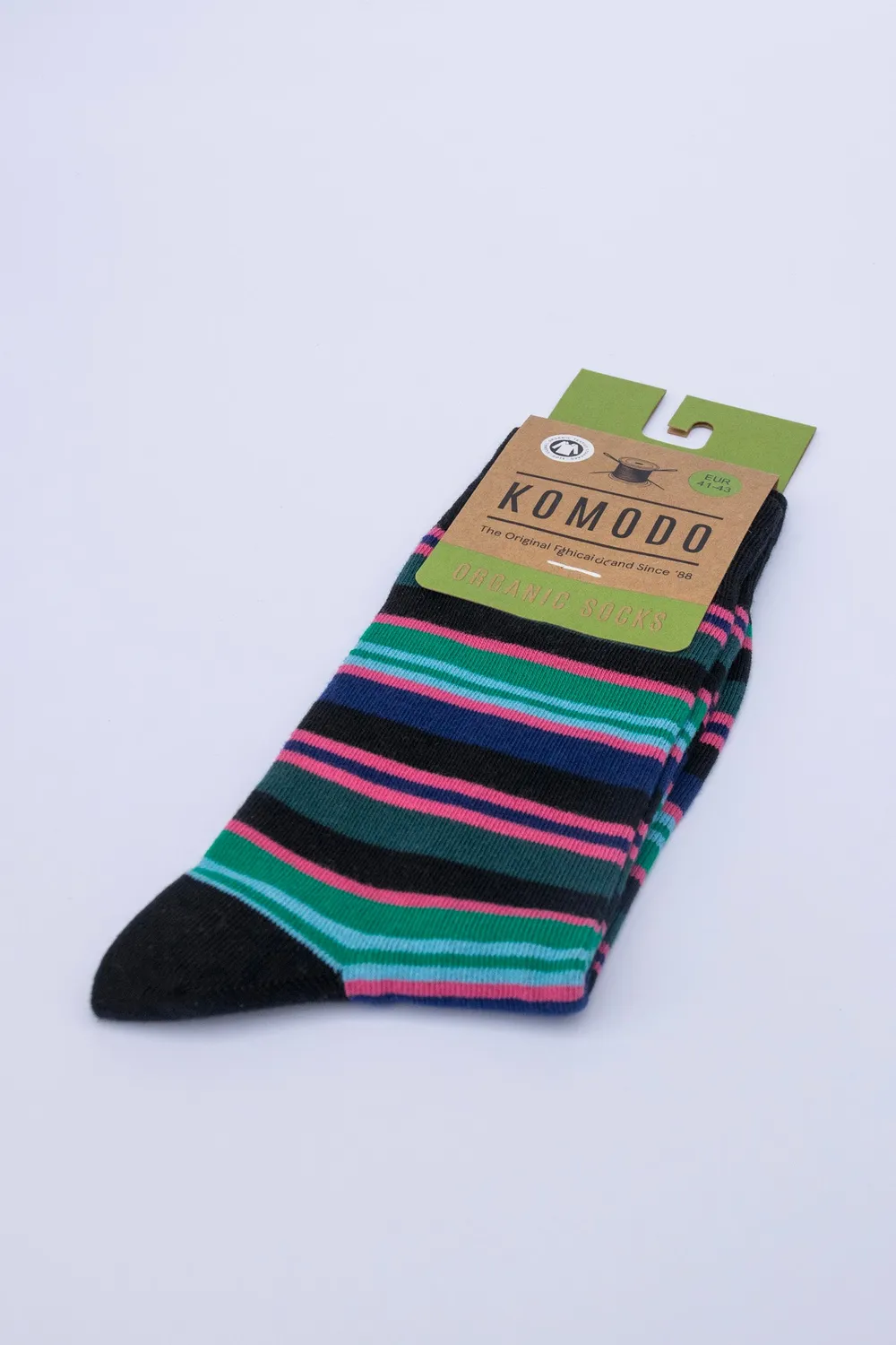 Komodo Stripe Socken Teal Bio-Baumwolle