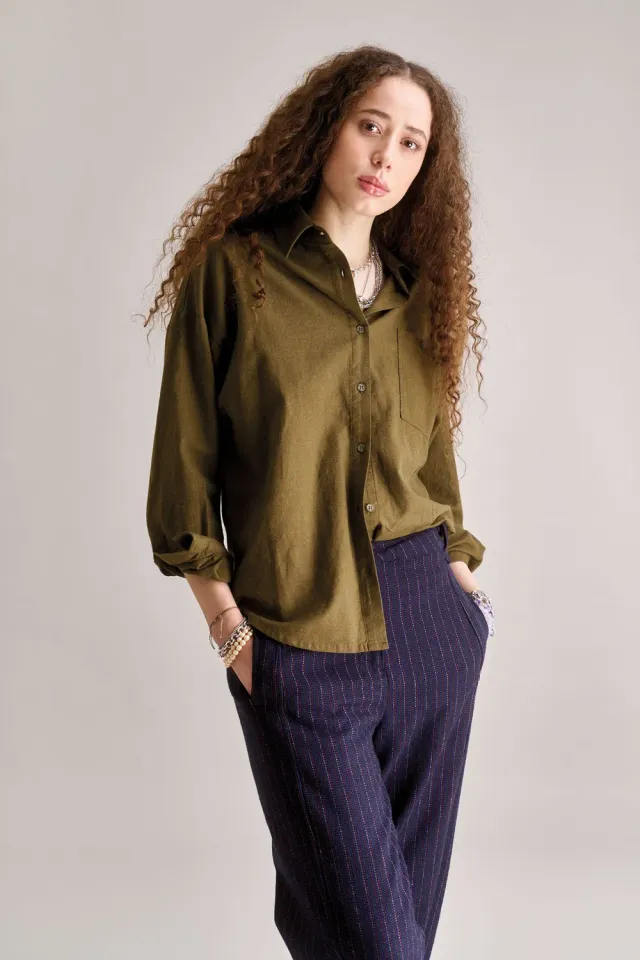 Komodo Hanako Shirt Bluse grün Bio-Baumwolle