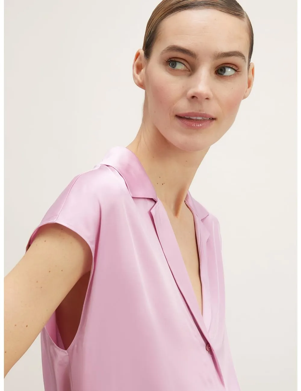 Motivi Kimono-Hemdbluse aus Satin mit Flügelärmeln