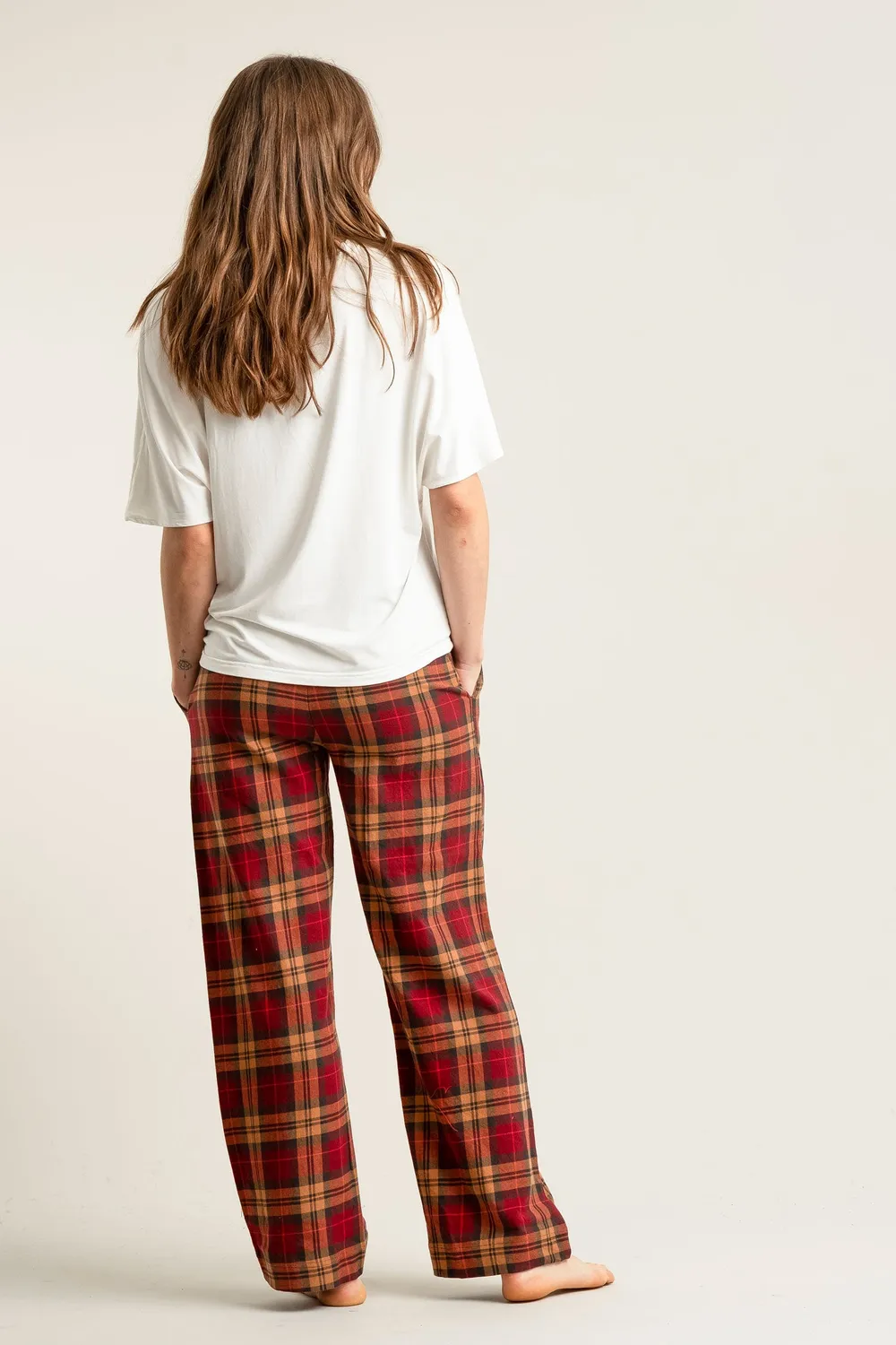 Komodo Jim Jam Pyjamahose Berry Bio-Baumwolle kariert