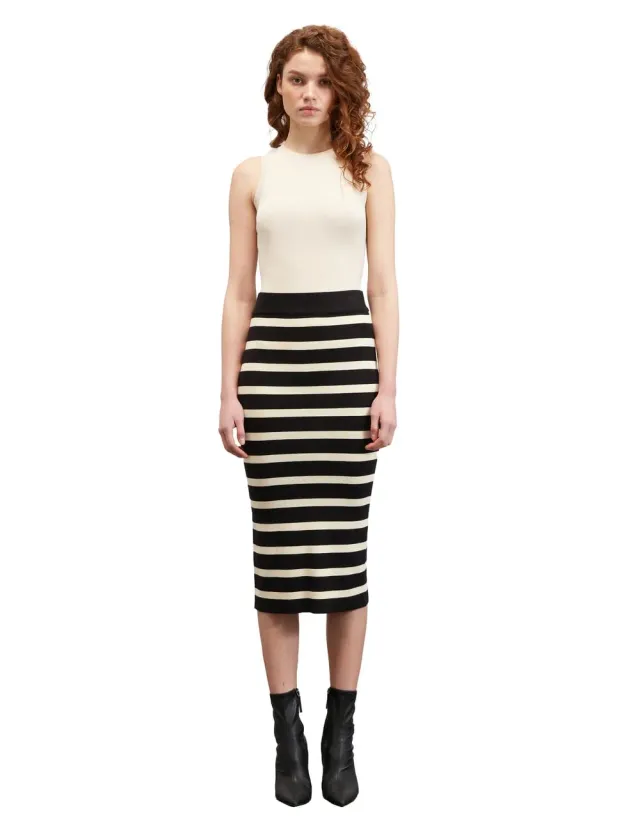 Motivi Spring Summer 24 Top Rippenstrick Viskose breit