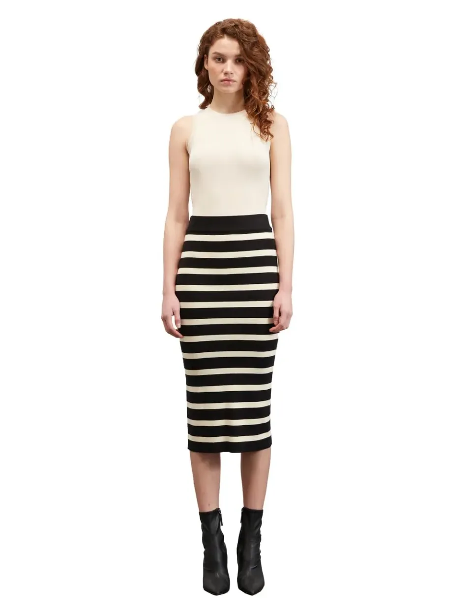 Motivi Spring Summer 24 Top Rippenstrick Viskose breit