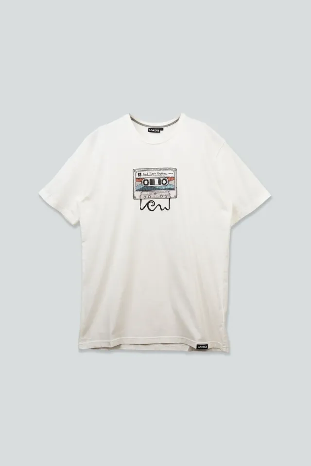 LAKOR Road Trippin Rhythms T-Shirt Star White Bio-Baumwolle