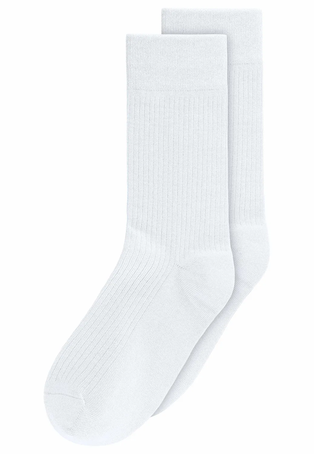 MELA Gerippte Socken 2 Paare weiß 39-42 Bio-Baumwolle