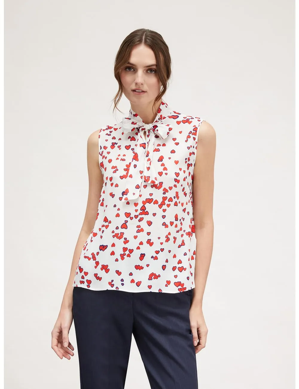 Motivi Spring Summer 24 Top Herzdruck Viskose-Krepp