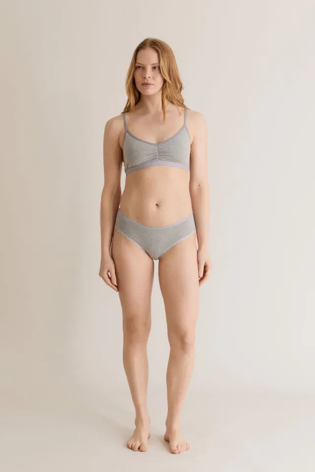 Komodo Paloma Slip Grau Spitze Bio-Baumwolle