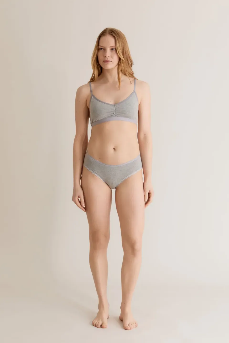 Komodo Paloma Slip Grau Spitze Bio-Baumwolle