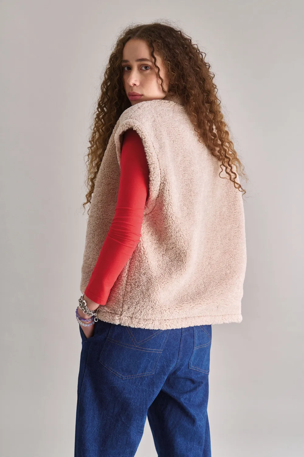 Komodo Georgie Weste Damen Sand Gr. 38 Recycling Fleece
