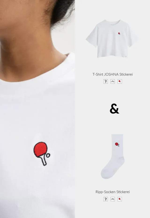 MELA JOSHNA Set Cropped Shirt + Socken bestickt