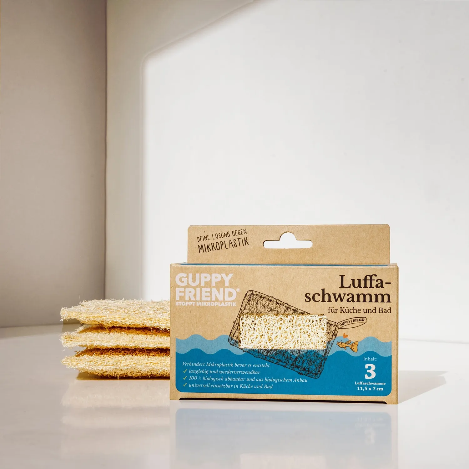 Guppyfriend Luffaschwamm 3er-Set Naturschwamm bio