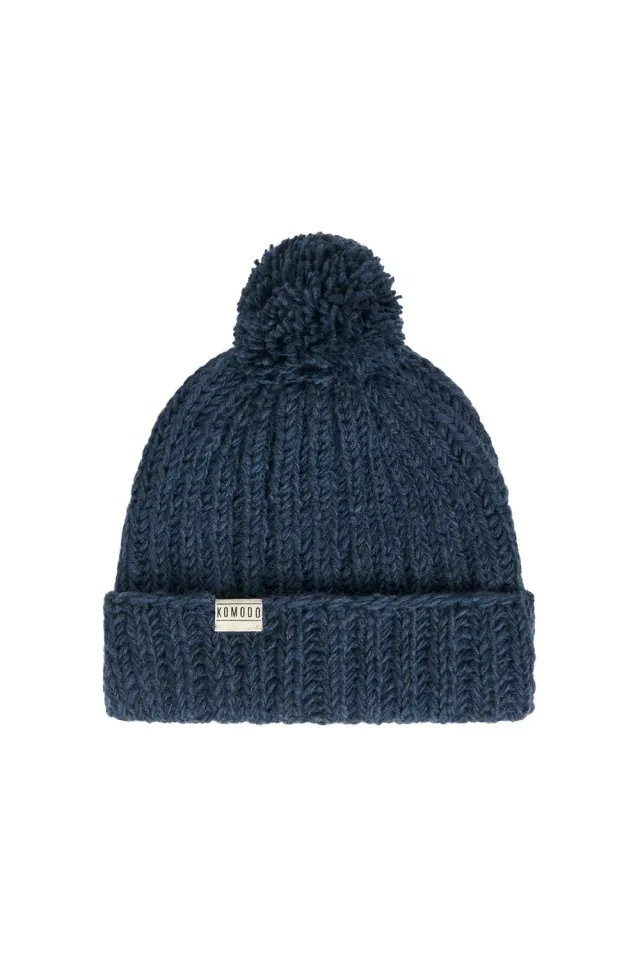KOMODO ALPINE Bommelmütze Navy Lambswool