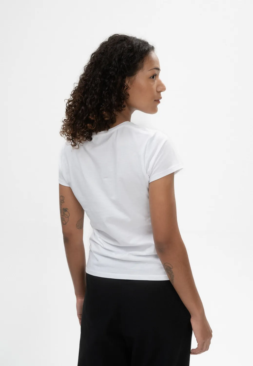 MELA LANISHA T-Shirt weiß Bio-Baumwolle tailliert