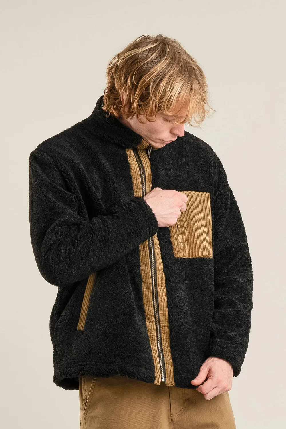 Komodo Drew Jacke Schwarz L Recycling-Fleece