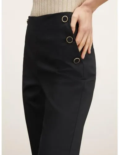 Motivi Kick-Flare-Hose Baumwolle Knopfmotiv