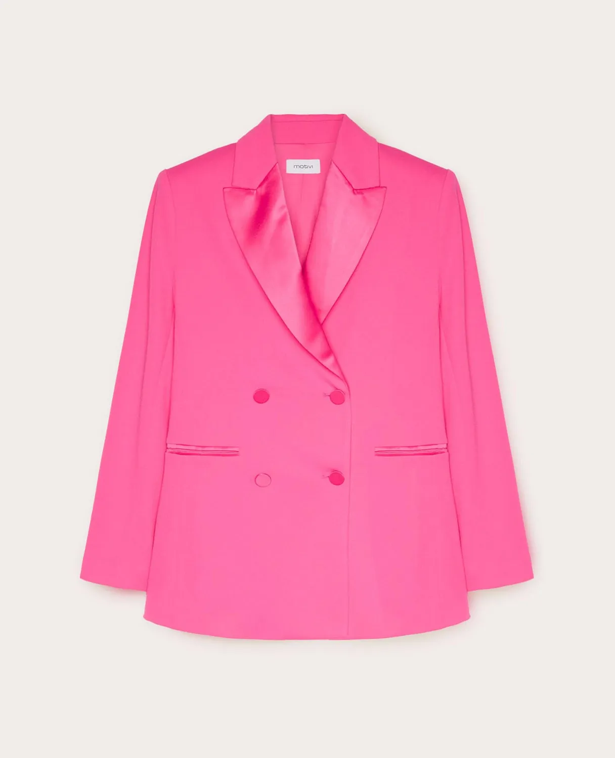 Motivi Blazer lang Jersey mit Satin schwarz