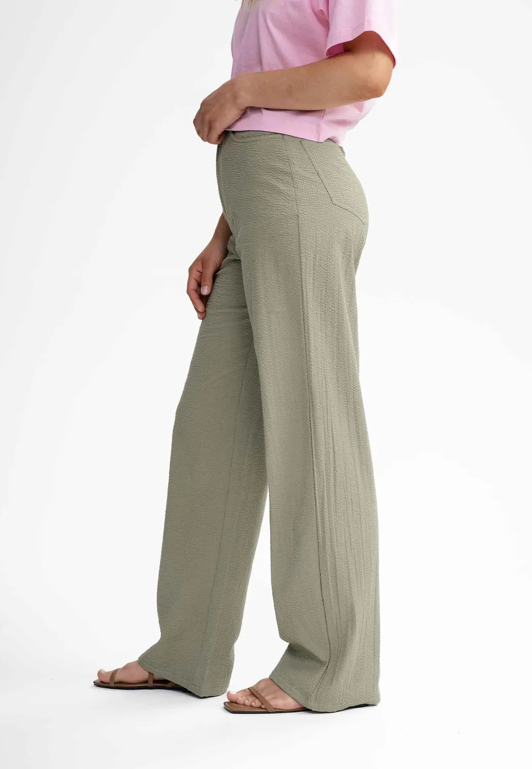 MELA Paulami Seersucker-Hose weit Größe 44
