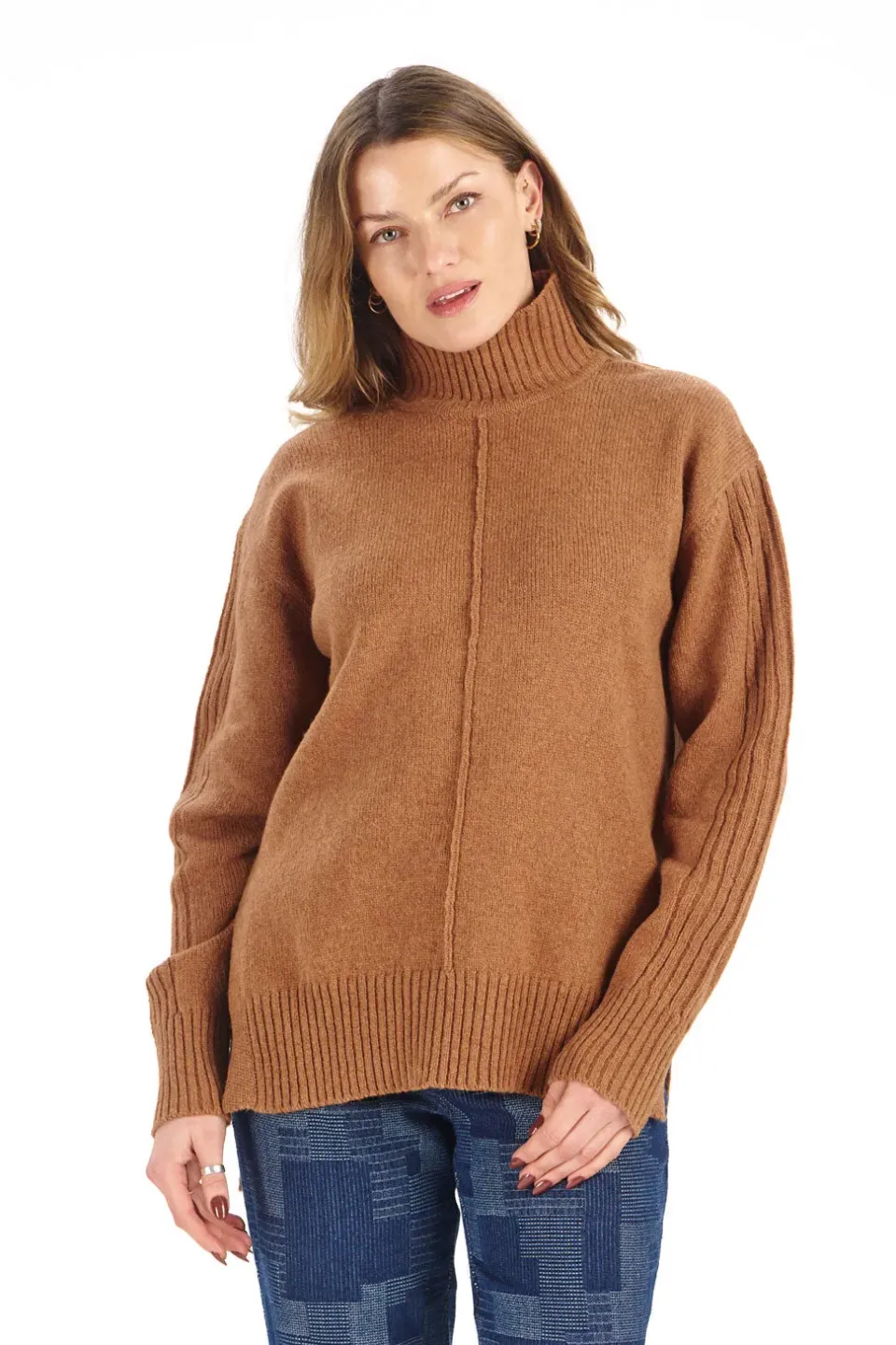 Komodo Eliza Merinopullover Camel 100% Wolle Locker