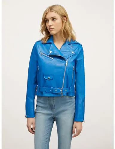 Motivi Bikerjacke Leder-Optik Jacke mit Gürtel