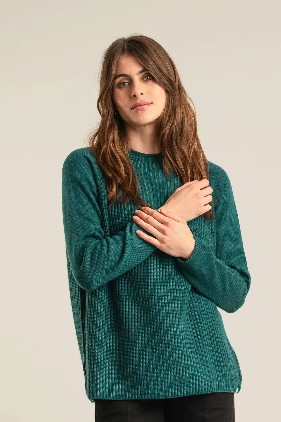 KOMODO KATTY Pullover Ivy Green Merino reine Wolle
