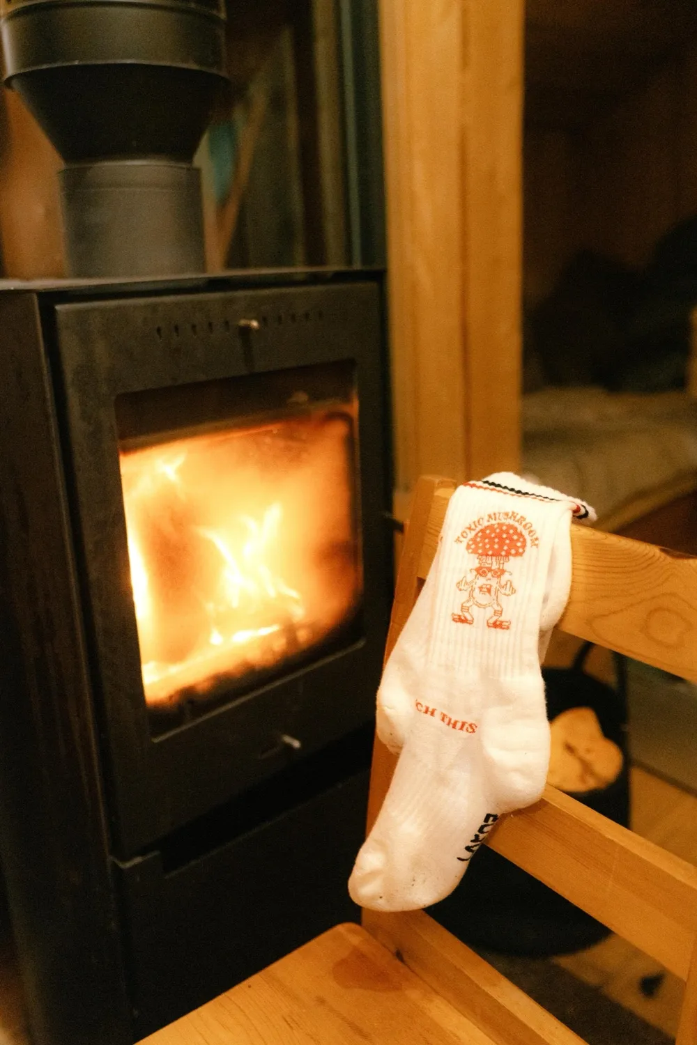LAKOR Toxic Mushroom Socken weiß Fliegenpilz