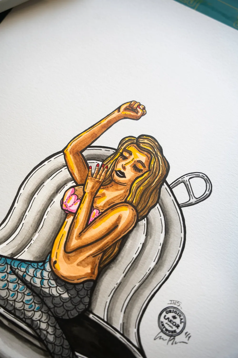 LAKOR Tinned Mermaid Original Poster Weiß Recyclingpapier