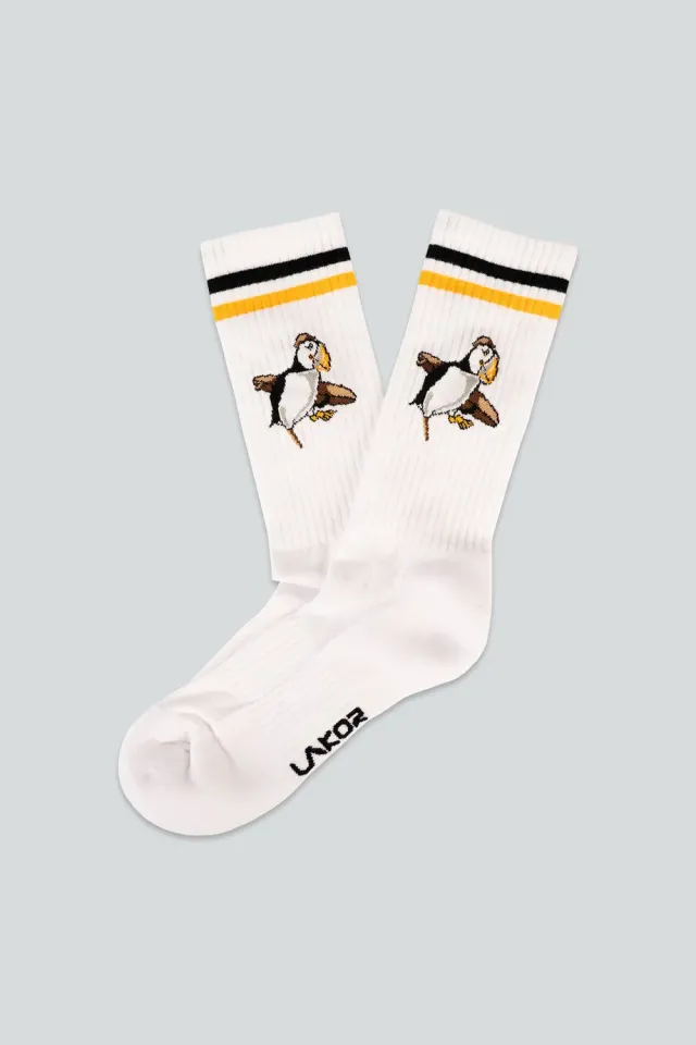 LAKOR Sea Parrot Surf Socken Weiß Bio-Baumwolle