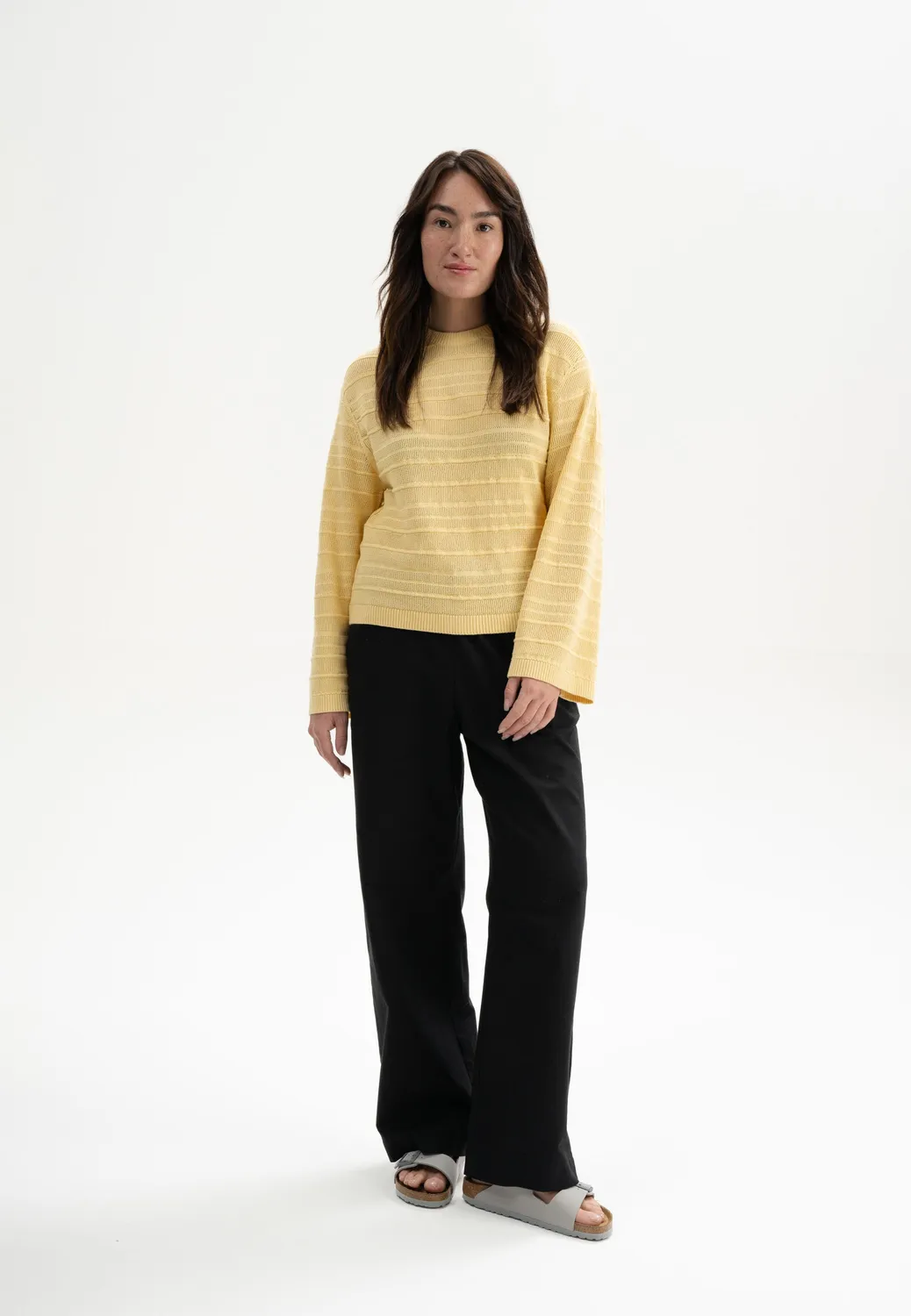 MELA Jalidi Strickpullover Bio-Baumwolle See-through