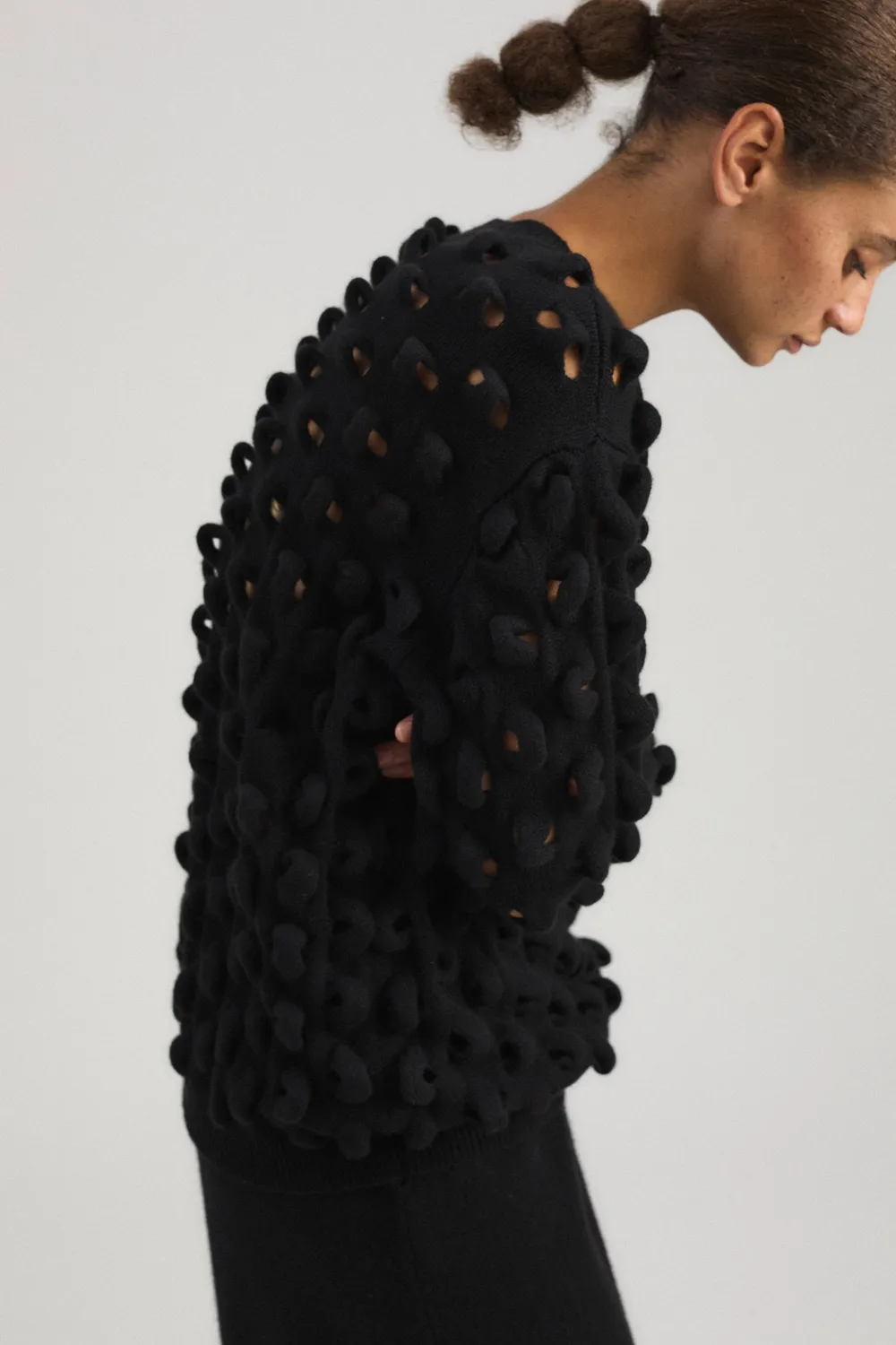 Oyuna Marui Pullover Schwarz 3D-Strick