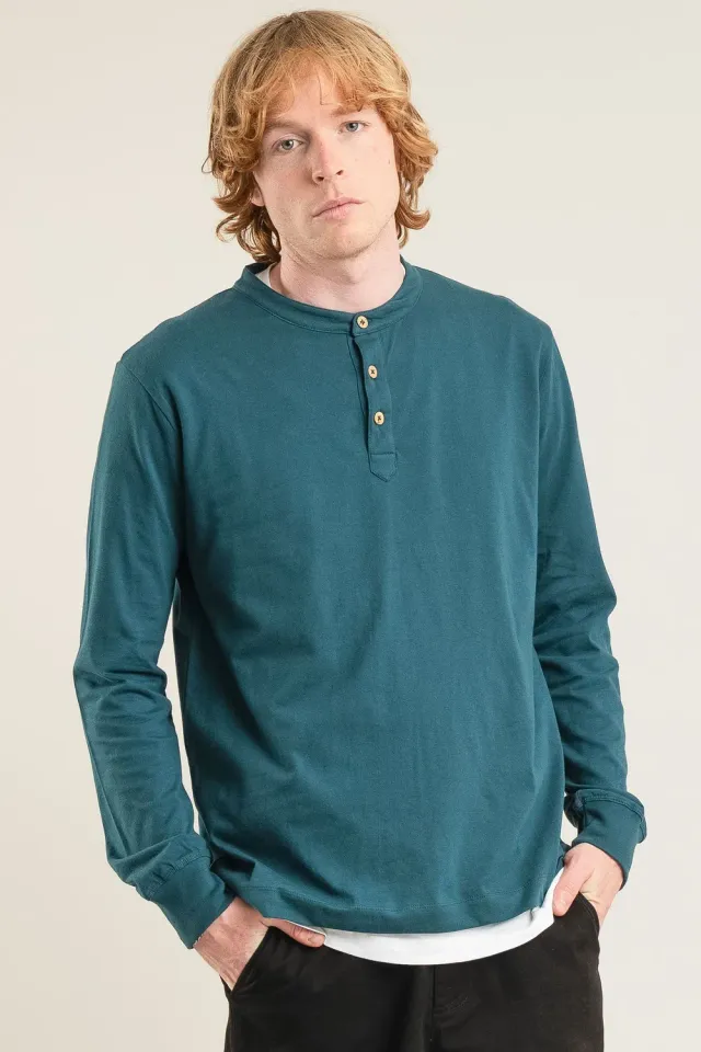 Komodo Arlo Langarmshirt Bio-Baumwolle Petrol