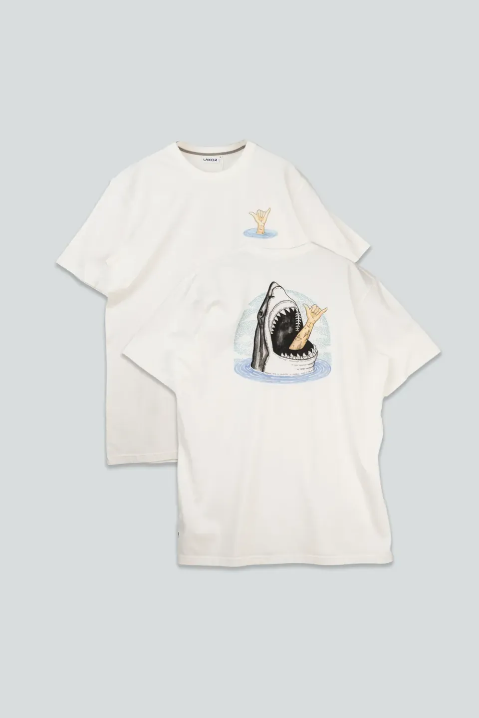 LAKOR Back Attack T-Shirt Star White Bio-Baumwolle