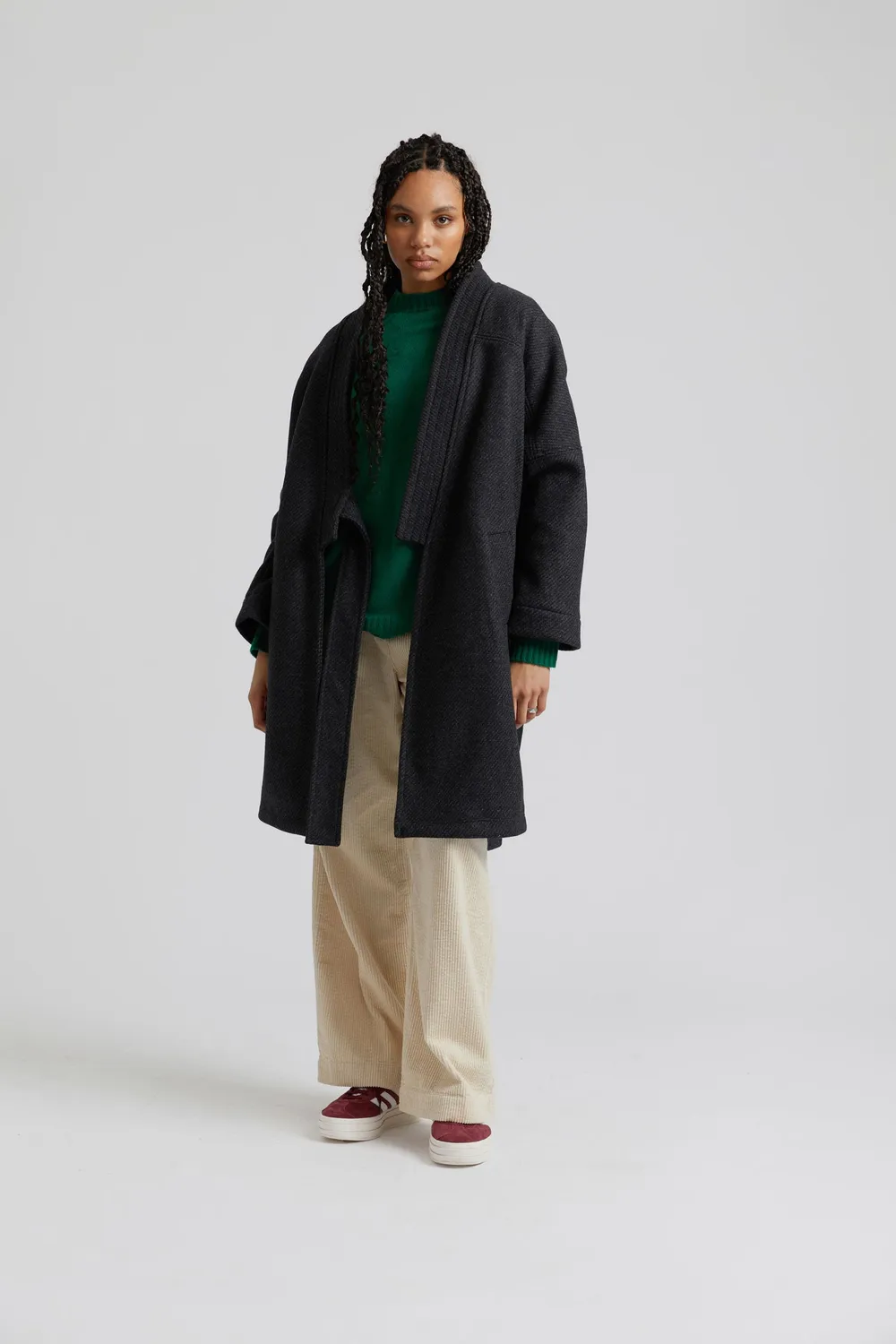 KOMODO KAIA Wollmantel charcoal Twill