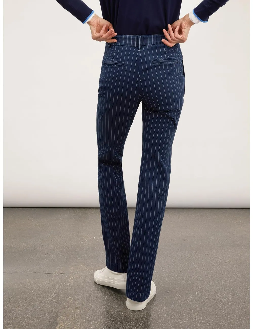 Motivi Flare-Jeans Nadelstreifen-Optik Jeans Baumwolle