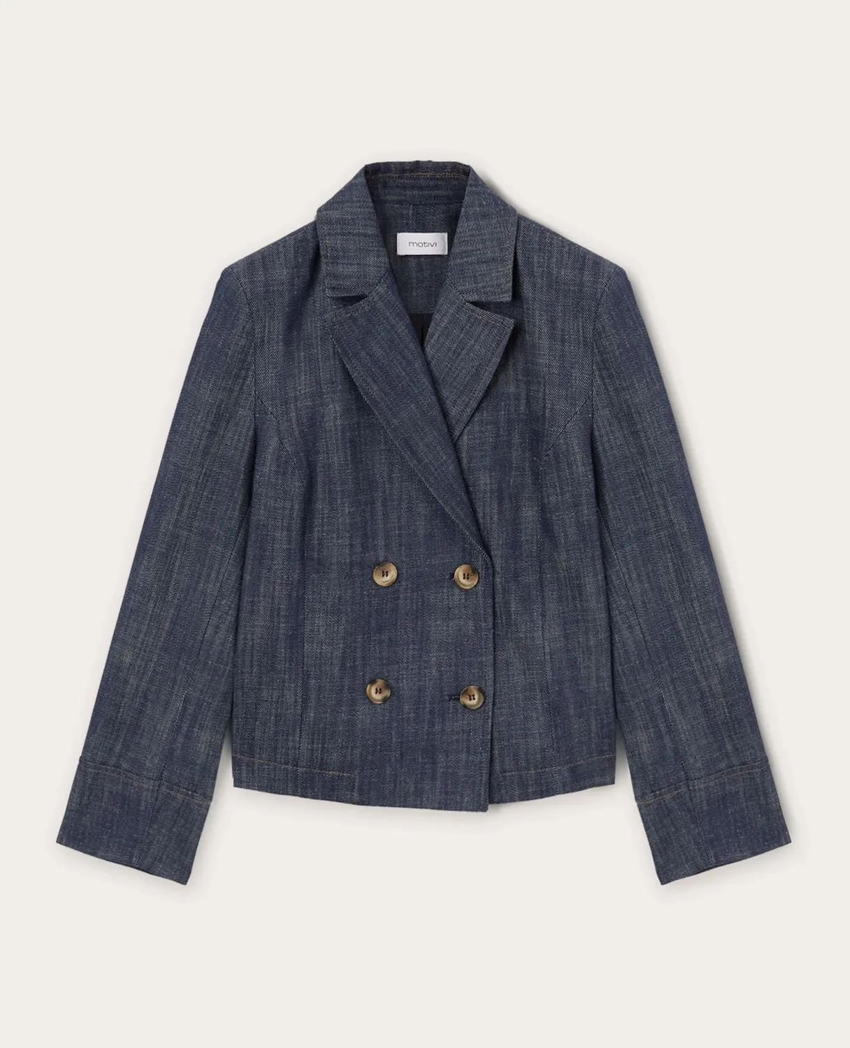 Motivi Denim-Blazer zweireihig Blau 42 geflammt