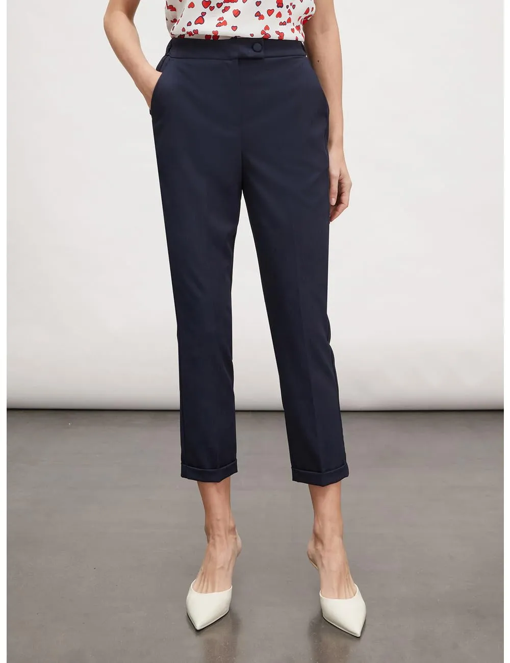 Motivi Spring Summer 24 Regular-Hose Aufschlag Stretch