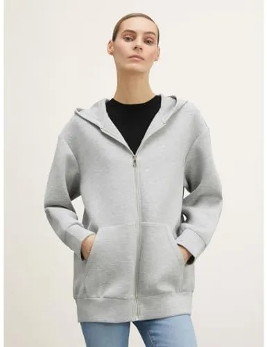 Motivi Oversize Scuba Sweatshirt Hoodie Reißverschluss