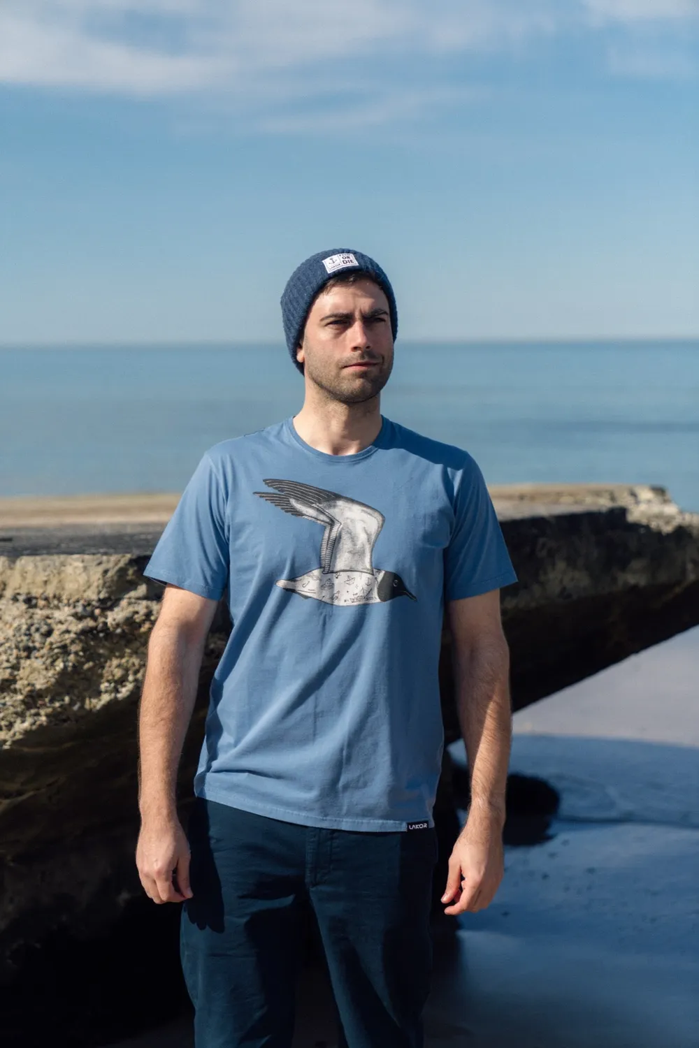 LAKOR Tattooed Seagull T-Shirt Captains Blue Bio