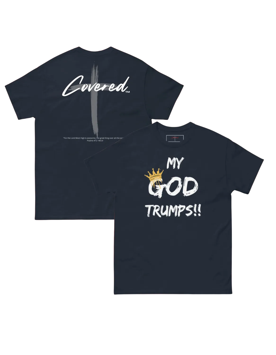 Covered My GOD Trumps T-Shirt Navy Baumwolle