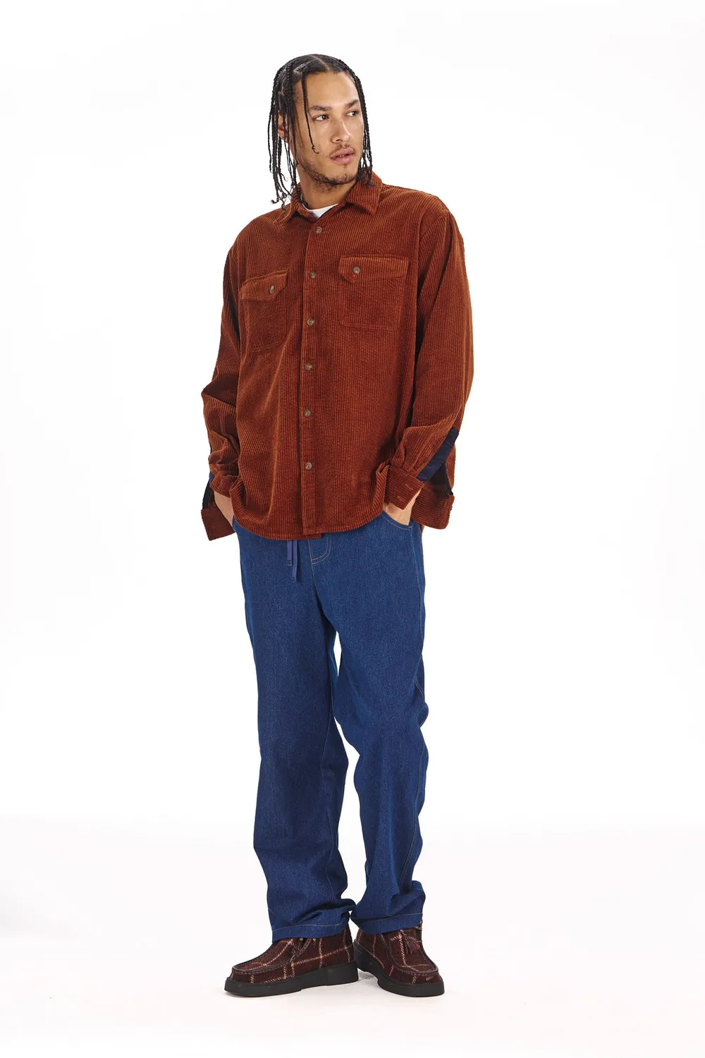KOMODO KARDA Overshirt Herren Cord Größe L kastanie