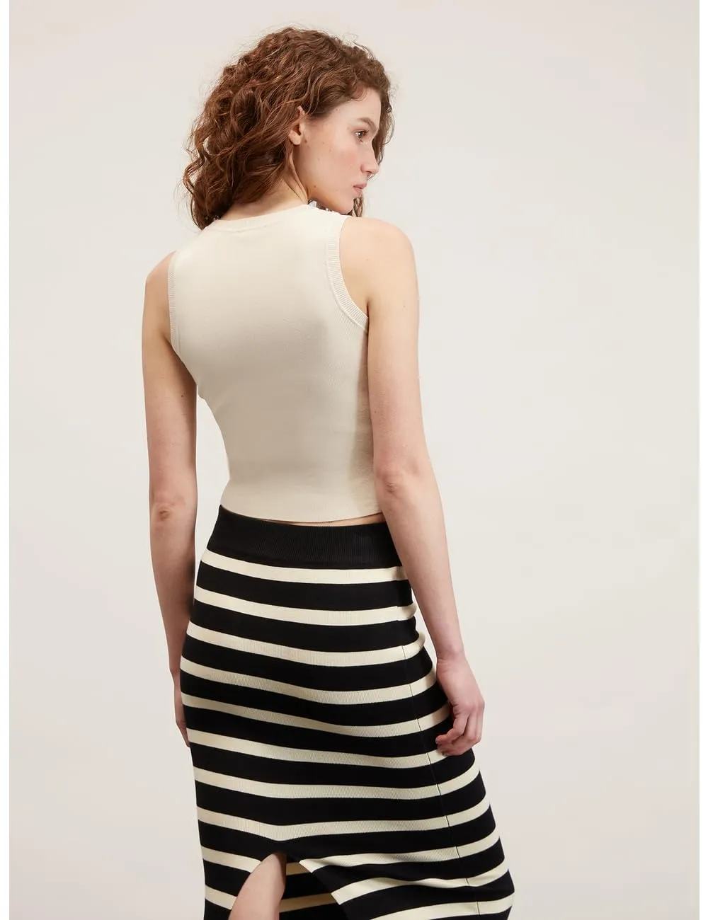 Motivi Spring Summer 24 Top Rippenstrick Viskose breit