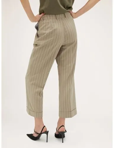 Motivi Kick-Flare-Hose Nadelstreifen-Hose mit Aufschlag