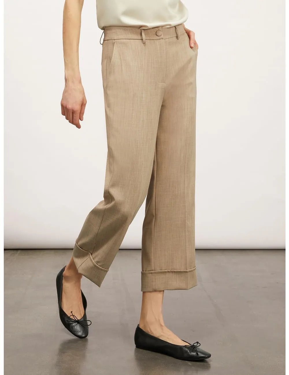 Motivi Cropped-Hose Polyviskose mit Aufschlag