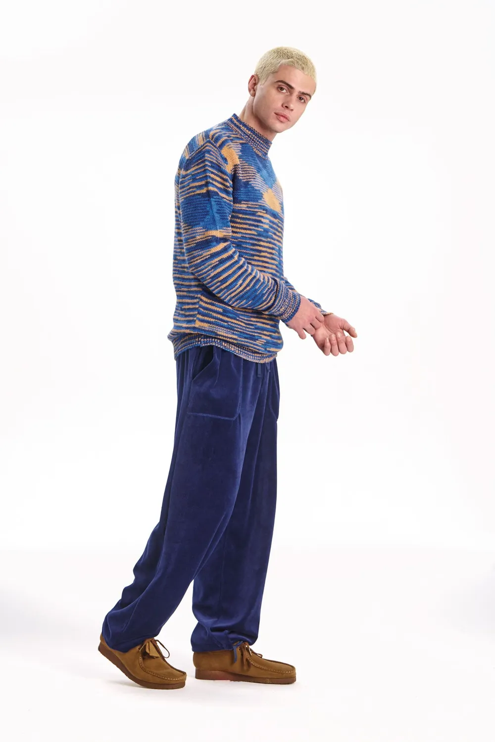 KOMODO TERUMA Pullover Cobalt Handstrick Herren