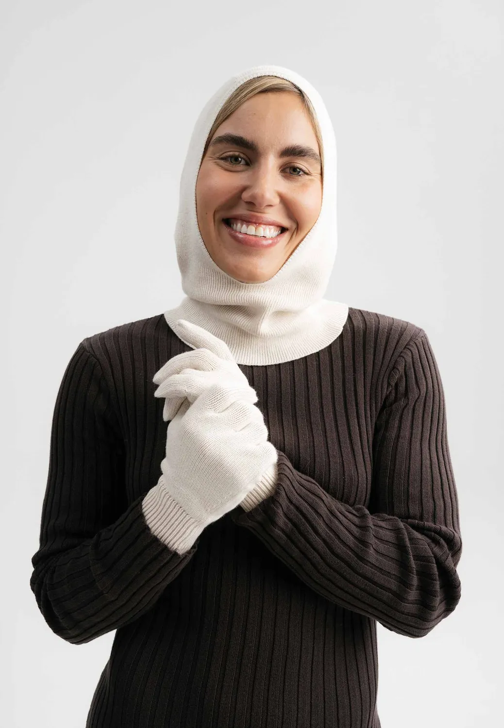 MELA CHARVI + RISHI Set Balaklava Handschuhe Bio-Baumwolle