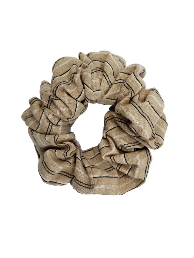 Komodo Scrunchy Haargummi Pinstripe Sand Bio-Baumwolle