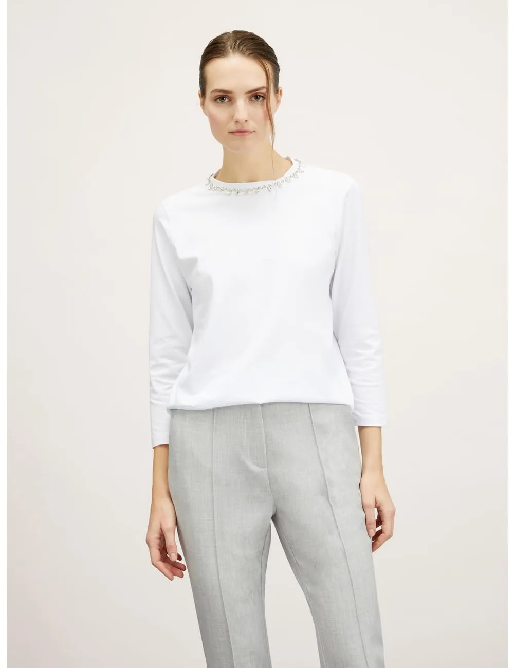 Motivi T-Shirt Crystal-Steine Shirt mit 3/4-Arm